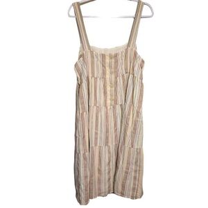 Madewell Striped Tank Top Button Up Dress, Plus Size 16